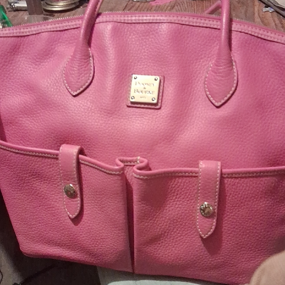 Dooney & Bourke Hot Pink Pebbled Leather Tote